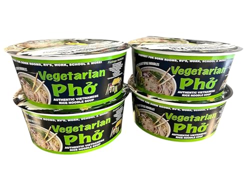 Instant Pho Vegetarian Pack of 4 Bowls/Authentic Vietnamese Soup/Pholicious Brand - New