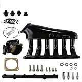 Intake Manifold Compatible For BMW E36 E46 M50 M52 325i 328i 323i M3 Z3 E39 528i + Fuel Rail Kit +Throttle Body(Black)