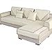 JSKK Anti-Scivolare Peluche Corto Copridivano,Moderno Semplice Jacquard Fodera Divano,L-Forma Soggiorno Sofa Protettore,Tinta Unita Pieghevole Fodere Copridivani-Bianco. (35x63inch)