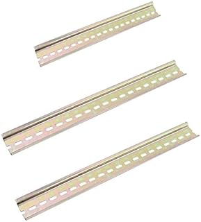 YUE Qin 3PCS DIN Rail Slotted 35mm Width Slotted Design Steel Rail Steel Rail with Screws for DIN Rail Terminal Series and Contactor Distribution CabinetTwo Sizes)