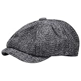 OIXYAZ Sombrero Boina Hombre Algodón Hombre Gorras Planas Ajustable Irlandesa Inglesas Newsboy Sombreros Cabbie Gatsby Gorra Casual Clásico Beret Flat Cap（Gris）