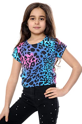 Haut court pour filles imprimé léopard en microfibre janisramone
