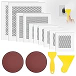 flintronic 14PCS Wall Repair Patch, 2/4/6 inch Wall Repair Kit, Includes 10 Pcs Self Adhesive Walls Hole Filler Patchs with 2 Sandpaper, 2 Scraper for Fixing Walls & Ceilings