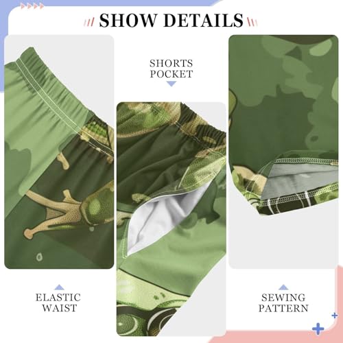ZZXXB Frog Camouflage Boys Long Pants Soft Trousers Elastic Waist Kids Lounge Bottoms with Pockets S-XL4