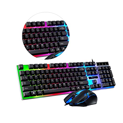 Clavier Gamer Filaire Noir avec sa souris LED rétroéclairée pour une configuration PC complète