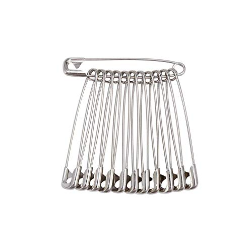 Large Safety Pins 60PCS Durable Rust-Resistant Nickel Plated Steel Pins Size 4 2.2inch /55mm