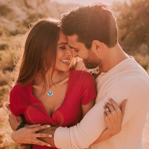 Praelinos Angel Wing Heart Necklaces for Women, 18K White Gold and Rose Gold Plated Pendant, Christmas Jewellery for women, Mother's Day, Birthday, Anniversary, Women's Day, Valentines gifts for her