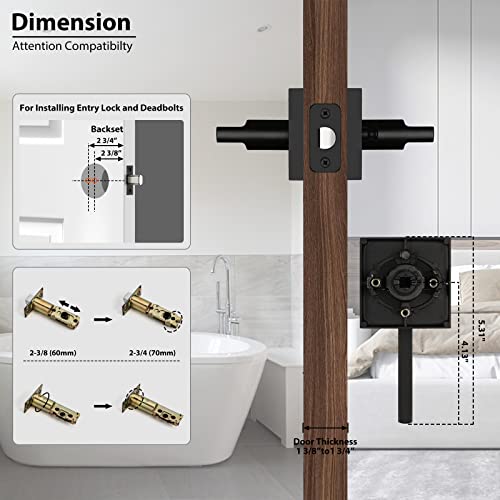 Haidms Matte Black Door Handle Interior,Privacy Door Lever Handle, Bathroom Door Handles Interior, Modern Bedroom Door Handle #TOP3