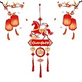 Ornamento Mascota Caballo Chino - doméstico vietnamita de Fieltro Recortado - Decoraciones para el Año Nuevo Chino, para casa, Coche, Tiendas, oficinas, café, bibliotecas,