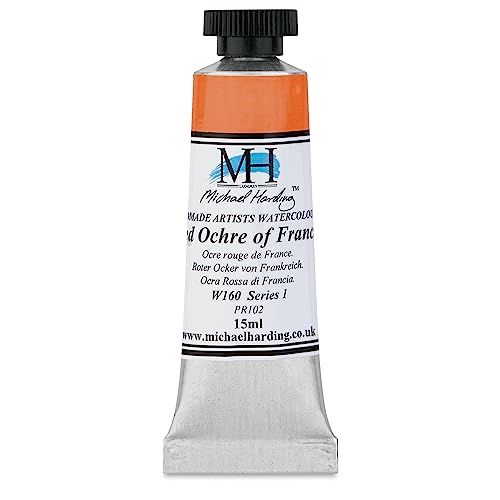 Michael Harding Professional Watercolors - 15ml Tubes (Red Ochre of France), 14.79 ml (Pack of 1)