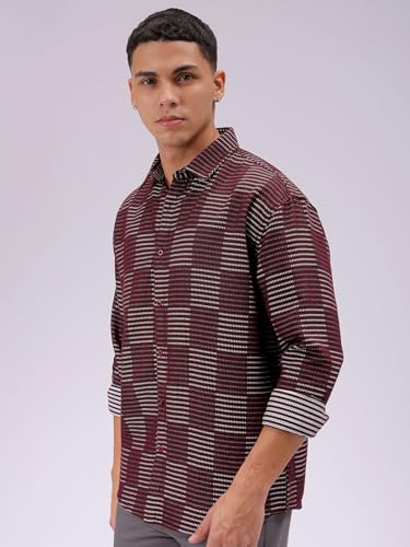 Image of The Indian Garage Co Men Relaxed Fit Solid Full Sleeves Cutaway Collar Resort Wear Shirt