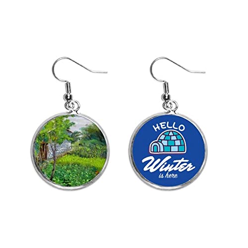 Pendientes colgantes ilustración edificio chino ideal regalo de invierno
