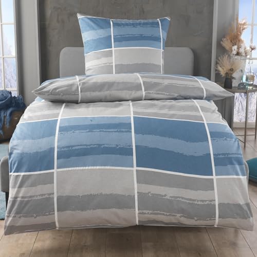 MALIKA 2 teilige kuschelige Baumwolle Soft Fein Biber Bettwäsche 135x200 +...