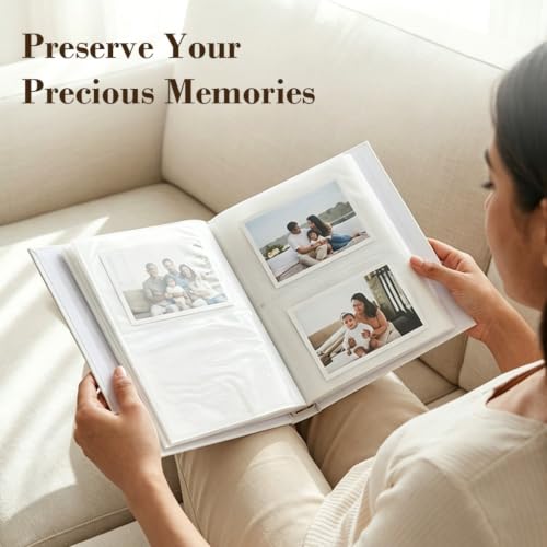 Image of HASTHIP Photo Album 4x6 Pullable Meaningful Photo Book Holds 200 Pictures with Protective Cover for Family Memories Anniversaries Gifts Giving