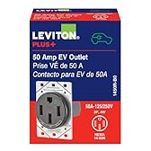 Leviton EV Charging Receptacle 50 Amp, 1450R-0B0, Black