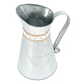 Seau à fleurs : un magnifique pot à fleurs de style vintage, orné d'un joli motif en relief sur le devant, idéal pour présenter des fleurs