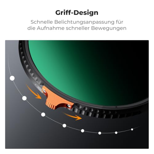 K&F CONCEPT Ultra-niedrige Reflexion ND Filter 52mm Variabler ND2-ND400 – Ansicht 5