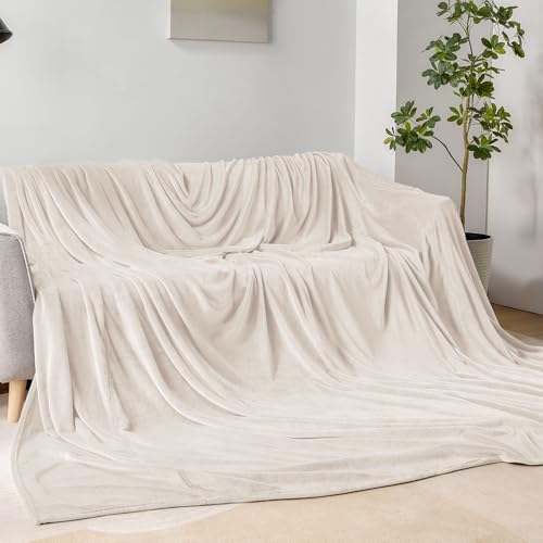 Image of BEDELITE Big Fleece Blanket 120 inch x 120 inch (10' x 10'), Super Soft Fluffy Fuzzy Oversized King for Bed, Couch, Sofa, Camping, Extra Large Blanket Fits Your Whole Family, Beige