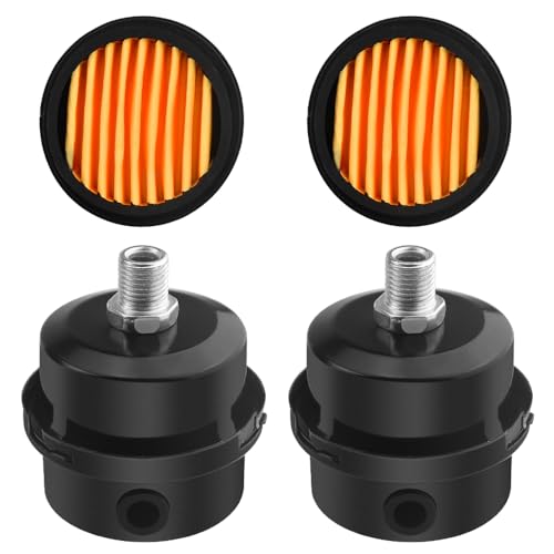 WMYCONGCONG 2 PCS 1/4 'PT 12,5 mm Luftkompressor-Schalldämpferfilter Schalldämpfer aus Metall-Luftkompressor-Ansaugfilter Schalldämpfer (12,5 mm) + 2 PCS Filterelement ersetzen