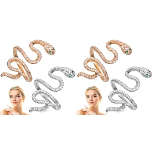 Bague anti-stress s'agiter motif étoile et serpent ajustable en métal