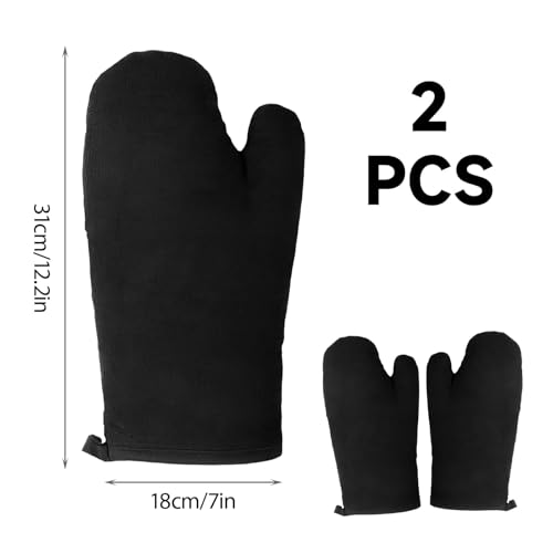 1 Paar Kaminhandschuh Grillhandschuh Aus Hitzebeständigem Baumwolle und Leinen– Universeller Ofenhandschuh Mit Aufhängeöse – Ideal Für Kamin, Grill Und Backofen – Schutz Vor Hitze & Verbrennungen
