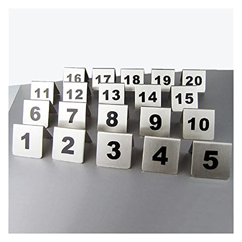 Números de mesa de acero inoxidable antivuelco con tarjeta digital doble cara