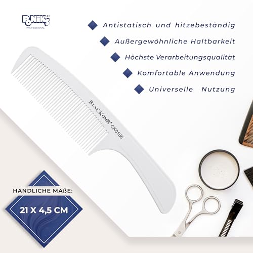 Foto von Blackomb - Professioneller Keramischer Entwirrkamm | Friseurkamm | Entwirrungskamm | Antistatischer Kamm | Haarkamm | Weiß