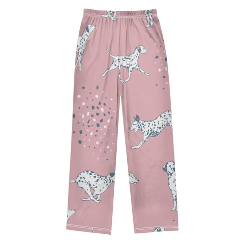 Dalmatian Dog Boys Pants Boys Athletic Pants Long Pant for Boy with Pockets Wide-Leg Size 6-14Y2