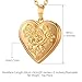 U7 Heart Shaped Photo Locket Pendant Women Fashion Jewelry 18K Gold Plated Necklace