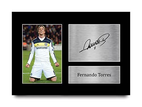 Foto con firma impresa de Fernando Torres A4: revive la magia del Chelsea en tu propio hogar
