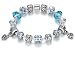 EIALA Silver Tone Metal and Glass Bead Charm Bracelet, 7.5"