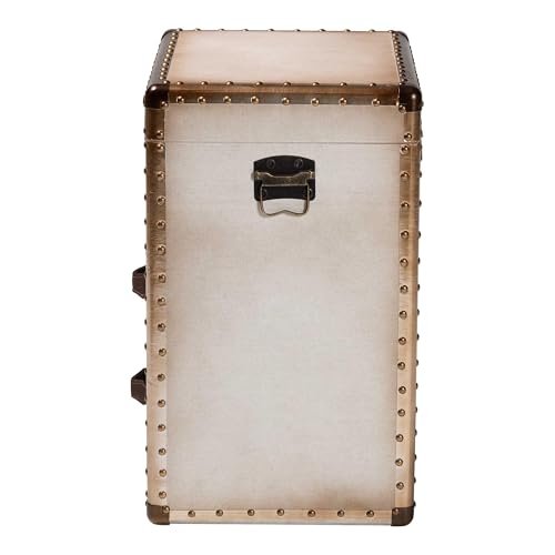 Baxton Studio Agatha Vintage Coffee Canvas 2-Drawer Storage Trunk Cabinet by Baxton Studio - Used condition - Image 4