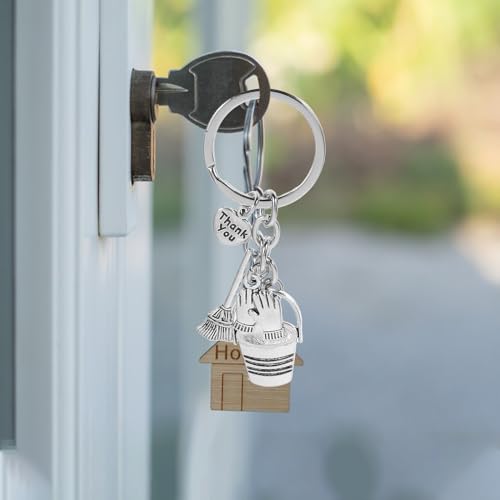 JOINPAYA Porte-Clés D’Appréciation Pour Le Ménage Porte-Clés Merci Avec Seau Balai Et De Travail - À Breloque Pour Sac Cadeau Pour Femme De Ménage Et Personnel D’Entretien – vue 6