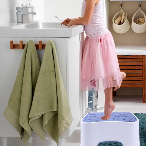 Solution constipation : le tabouret de WC ergonomique et anti-glisse bleu