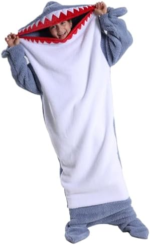 Haaiendeken met capuchon voor mannen en vrouwen, volwassenen, kinderen, comfortabel, slaapzak, zachte pyjama