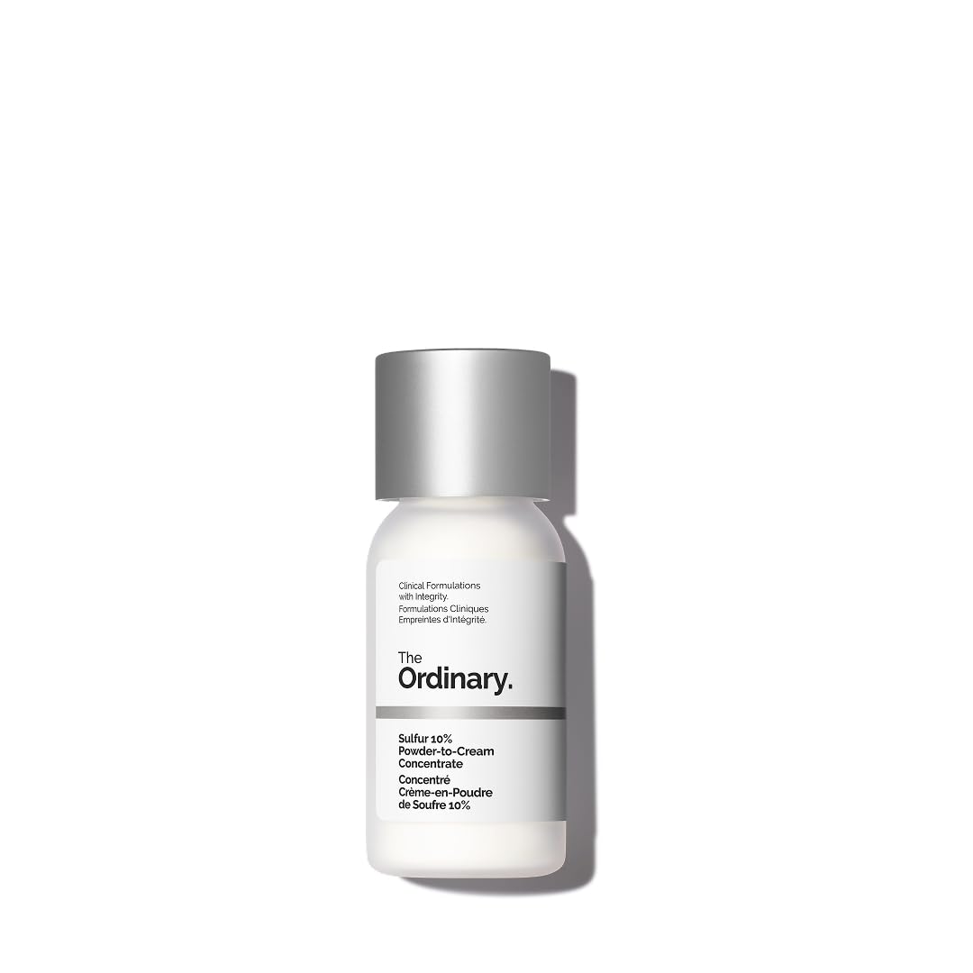 The Ordinary Concentré Crème-en-Poudre de Soufre 10%, Traitement ciblé des imperfections, permet de réduire l'apparence des éruptions cutanées, 5 g