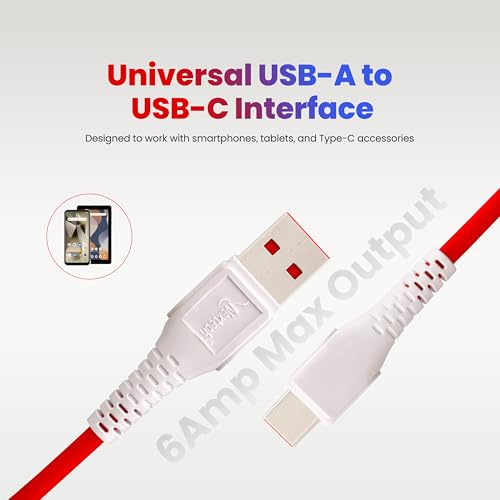 Image of Nextech USB A to USB-C 65W Super VOOC /Dash Sync & Charge Cable compatiable with Samsung, Realme, Oppo & other Smartphones, Tablets & Type C devices (1 Meter)