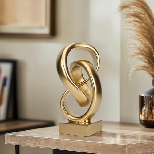 Estatua abstracta nudo dorado decoración geométrica miniatura 2