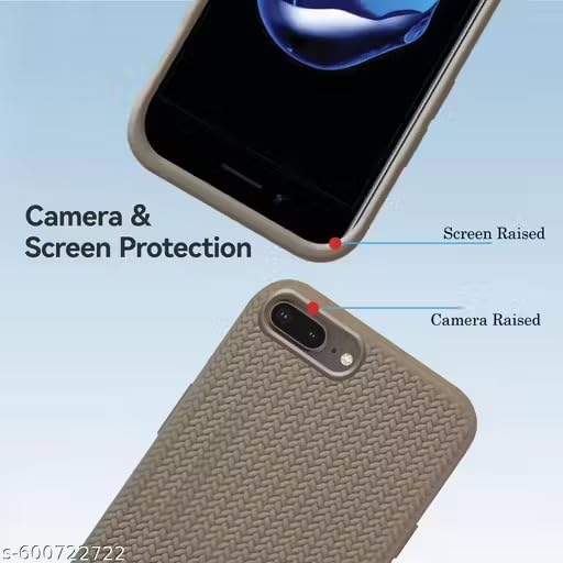 Image of Compatible with iPhone 7 Plus /8 Plus | Premium Textured Microfiber Candy Protective Case | Shock-Absorbing Back Cover with Enhanced Camera Guard (Gray)