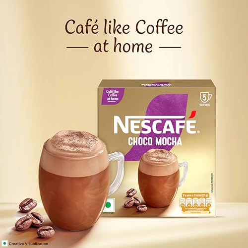 Image of Nescafe Choco Mocha | Cafe-like Coffee At Home |Coffee Premix | Just Add Hot Water | 125 G (5 Sachets x 25 G).