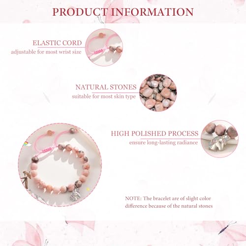 4th 5th 6th 7th 8th 9th 10th 11th 12th Birthday Gift for Her Natural Stone Unicorn Bracelet Birthday Bracelet for Girlfriend Daughter Sister Granddaughter Niece Mom Wife Grandma Aunt Friend2