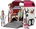 Schleich Horse Club - 110 PC Car and Trailer Tent Camping Playset with Fun Horse and Rider Figures for Girls and Boys - Realistic Toy Figurines and Accessories for Kids Ages 5+ | 42535