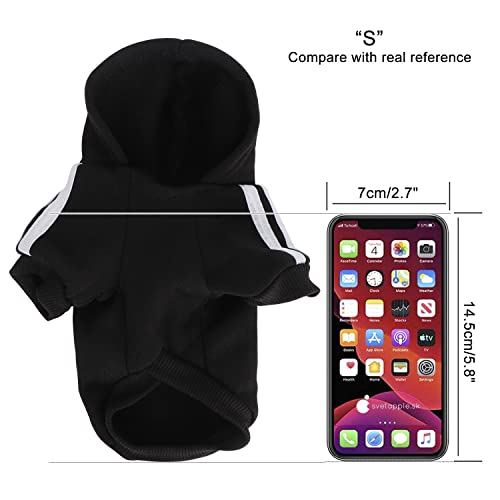 QiCheng&LYS Hunde Hoodie,Kleine Hunde Strickpullover Wintermantel Für Kleine Hunde (Schwarz, S)