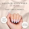 Glamnetic Press-On Nails Bundle - Maple Glaze & Selenite | Short Almond Nude Brown Neutral Nails with Glaze Finish | Soft White Sparkle Short Almond Fake Nails | Reusable, Salon-Quality Nail Kits