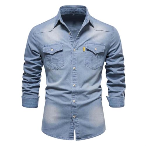 Chemise denim en coton extensible de qualité supérieure style décontracté