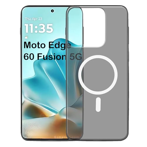 Image of amazon basics Luxury Paper Thin Case Cover for Moto Edge 60 Fusion 5G | Matte Finish | Compatible with magsafe | (Black, Moto Edge 60 Fusion 5G)