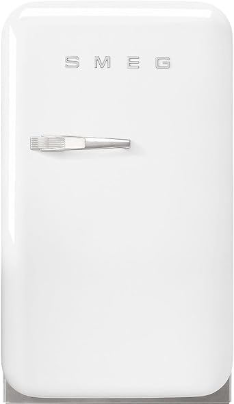 Smeg FAB5 Retro Mini Fridge 50s Style Compact Small Refrigerator, 1.2 cu ft, Automatic Defrost, LED Lighting, Adjustable Shelves Made in Italy Perfect for Home, Dorm, Office, Hotel -White