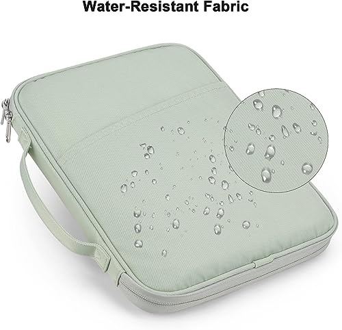 Image of Tablet Sleeve 11 Inch Waterproof Slim Tablet Pouch with Pocket & Zipper Compatible with Tablets or iPad Upto 11 Inch Shockproof, Lightweight Cover Bag Case, Green