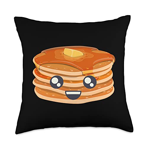 Funny Cute Fluffy Pancake Stack Kawaii Eyes Smile Japanese Throw