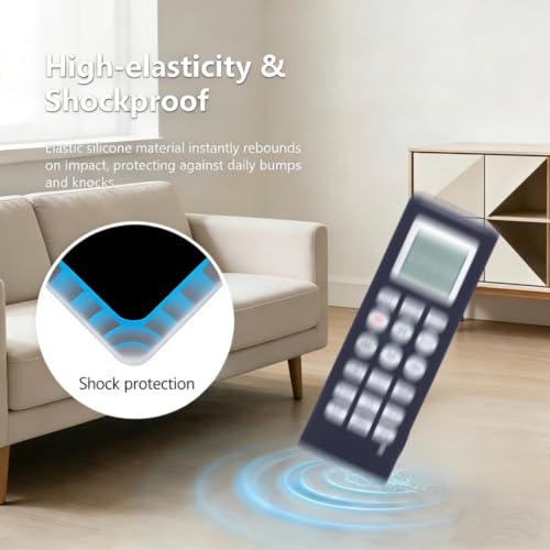 Image of Silicone Cover Compatible with LG Split /Window Inverter Air Conditioner Remote Control, Shockproof, Stylish, Easy to find in Darkness - Black-1